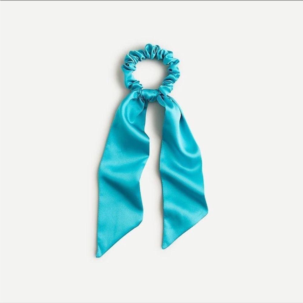 J. Crew Twilly Scrunchie in Satin (Sunwashed Aqua)